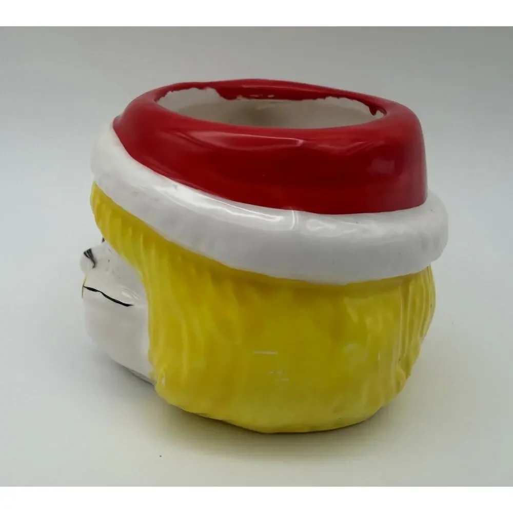 Vtg Mrs Claus Mini Mug Ceramic Blonde Hair ROC Taiwan Christmas Holiday
